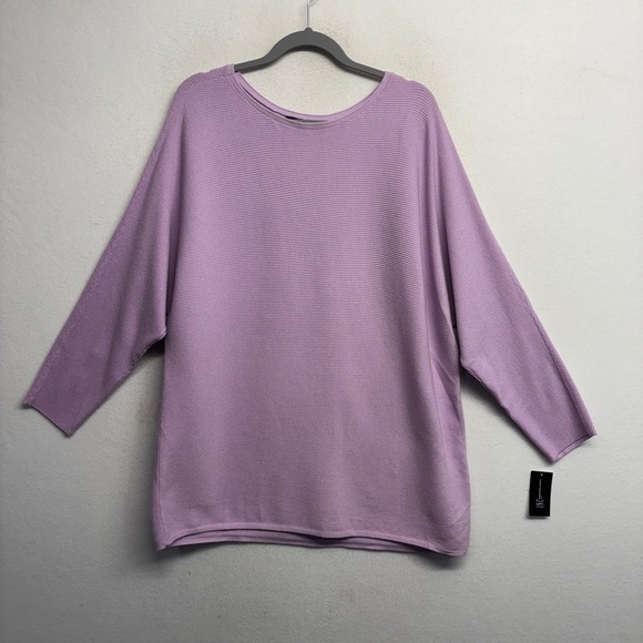 NWT INC Sweater Knit Lilac Moon Purple 1x boat neck ribbed - Picture 1 of 8